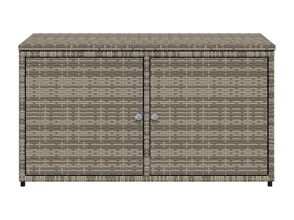 Armoire de rangement jardin gris 110x55x60,5 cm résine tressée