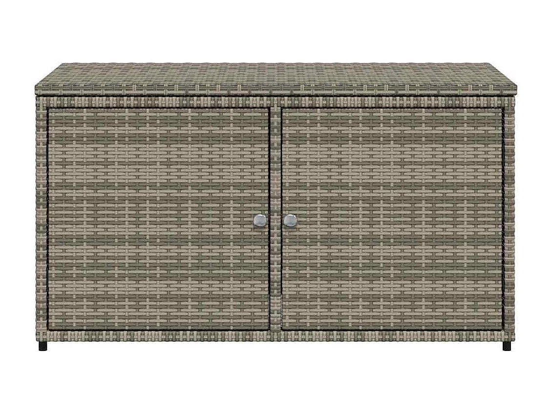 Armoire de rangement jardin gris 110x55x60,5 cm résine tressée