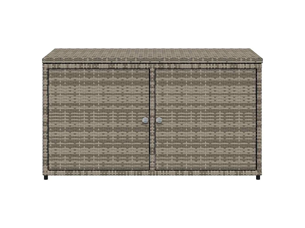 Armoire de rangement jardin gris 110x55x60,5 cm résine tressée