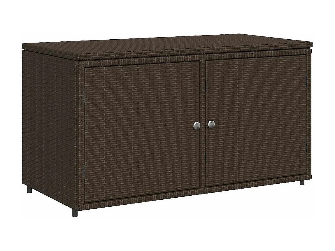Gartenschrank Braun 110x55x60,5 cm Poly Rattan