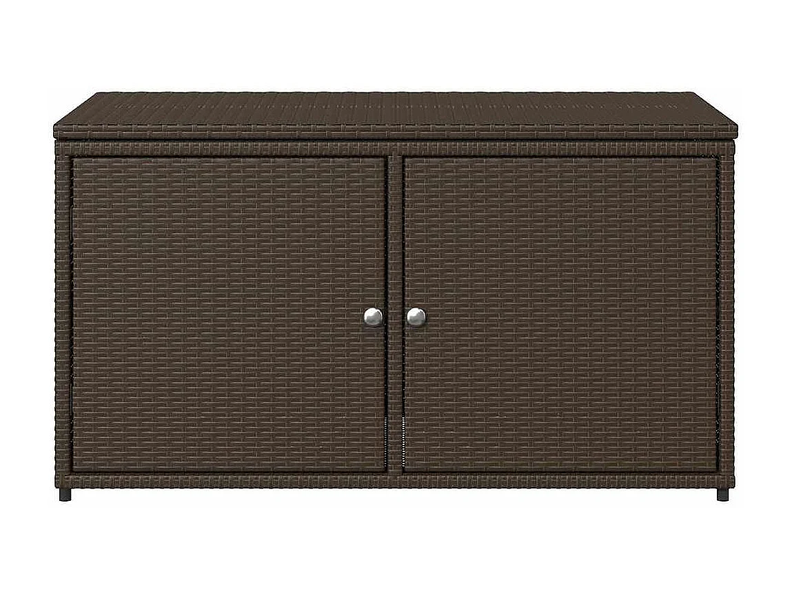 Gartenschrank Braun 110x55x60,5 cm Poly Rattan