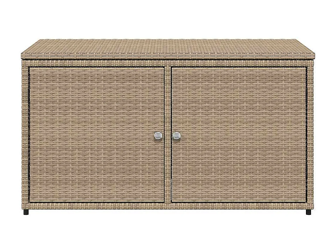 Armadietto Portaoggetti Giardino Beige 110x55x60,5cm Polyrattan