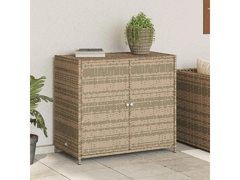 Tuinkast 83x45x76 cm poly rattan beige