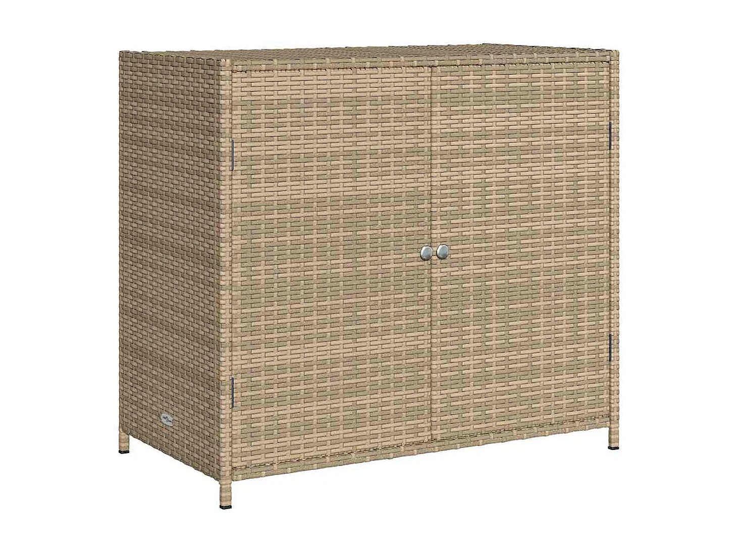 Armoire de rangement de jardin beige 83x45x76 cm résine tressée
