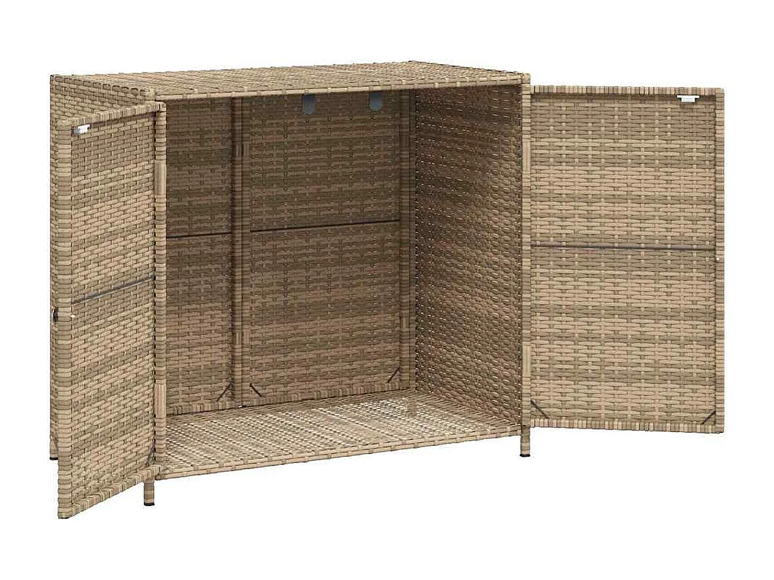 Armoire de rangement de jardin beige 83x45x76 cm résine tressée