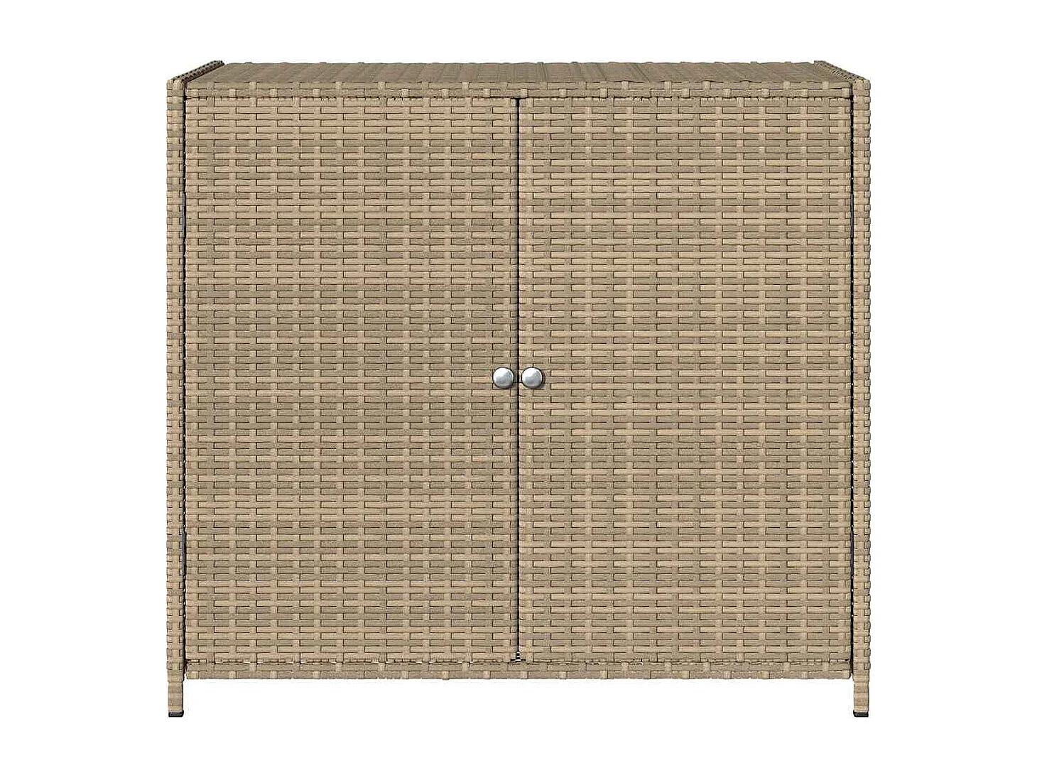 Armoire de rangement de jardin beige 83x45x76 cm résine tressée