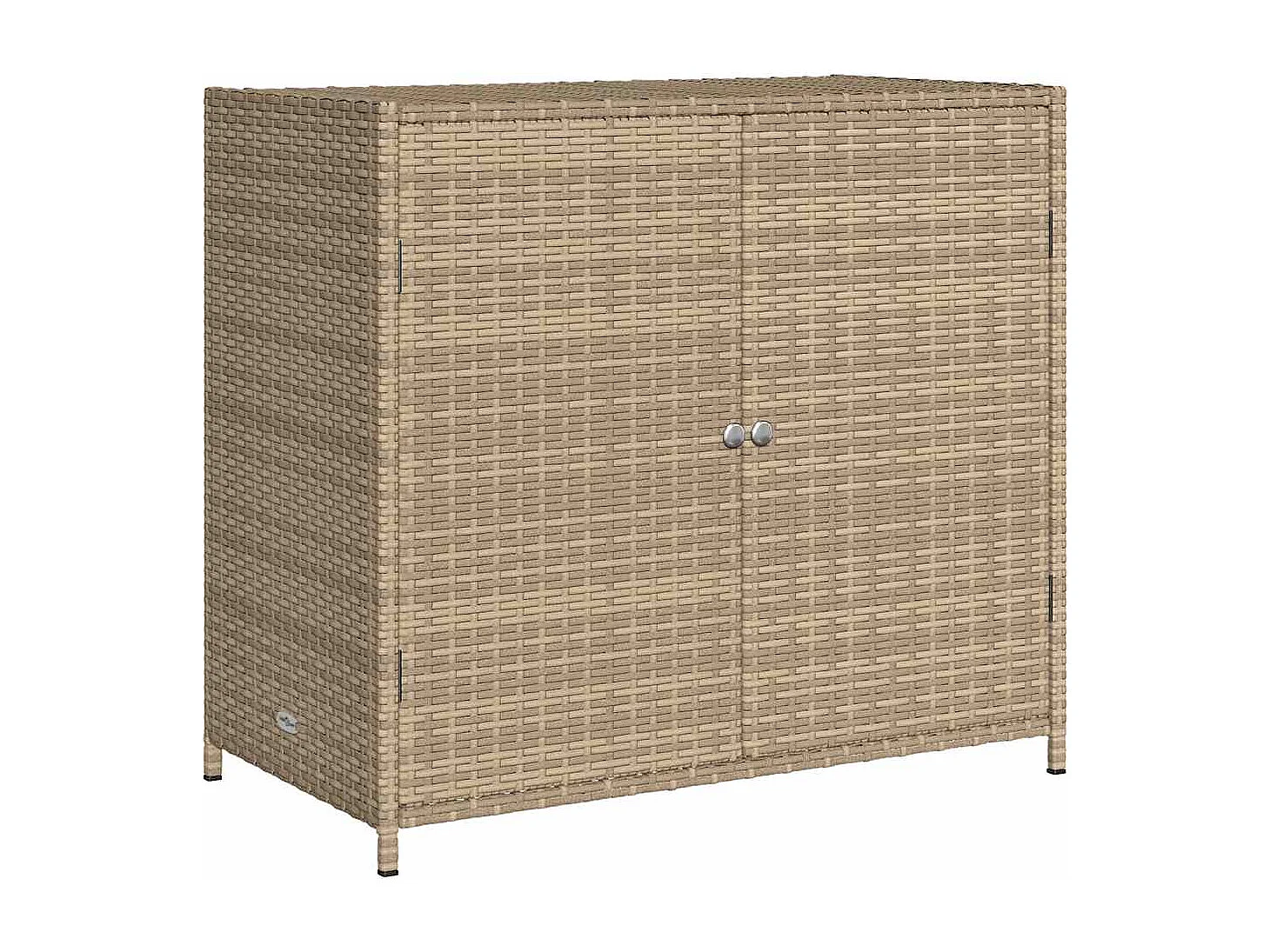 Armoire de rangement de jardin beige 83x45x76 cm résine tressée