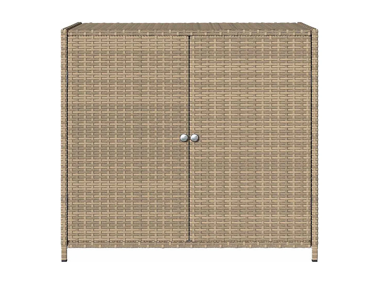 Armoire de rangement de jardin beige 83x45x76 cm résine tressée