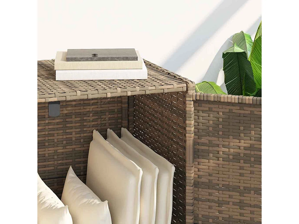 Gartenschrank Beige 83x45x76 cm Poly Rattan