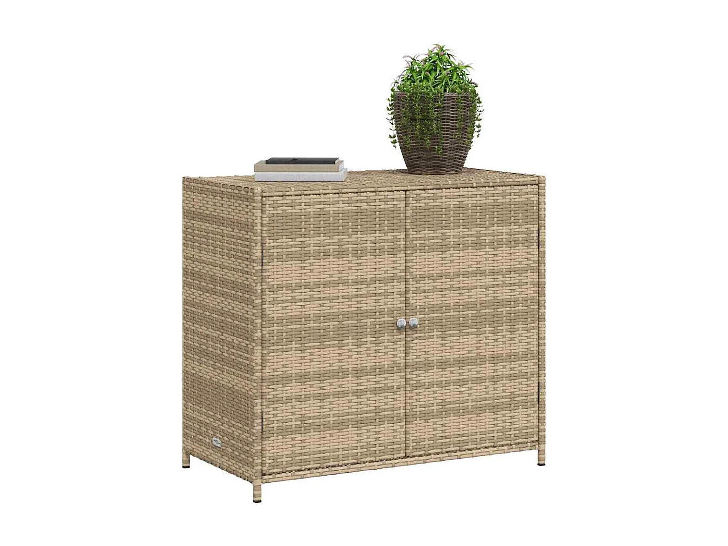 Gartenschrank Beige 83x45x76 cm Poly Rattan