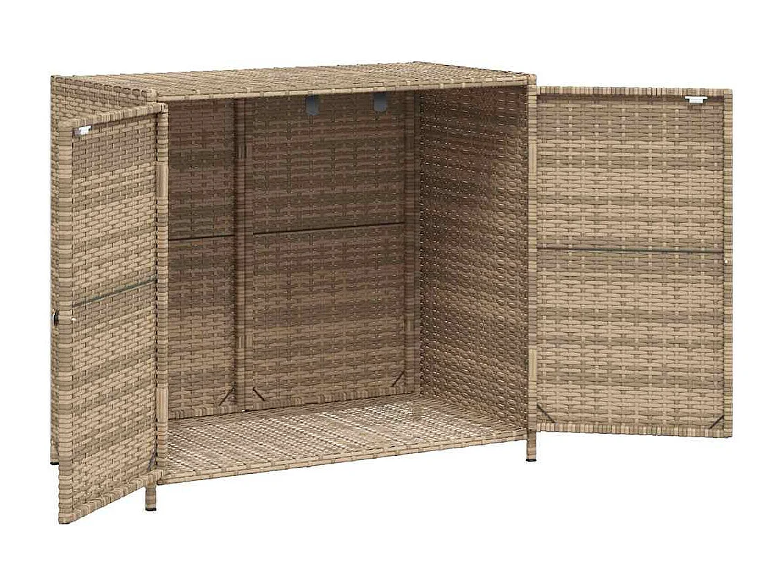 Gartenschrank Beige 83x45x76 cm Poly Rattan
