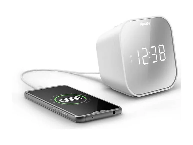 Philips Radio-réveil double alarme blanc - TAR4406