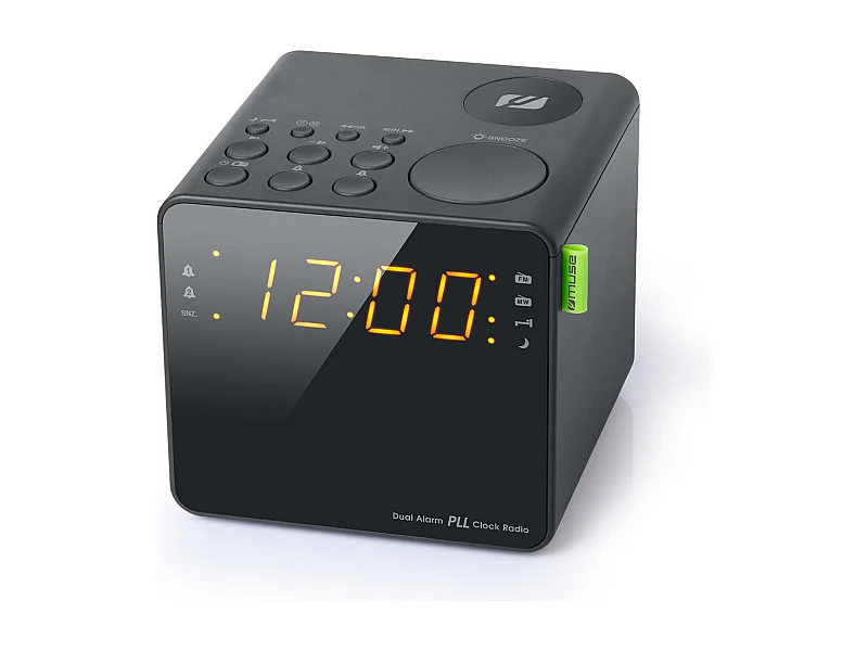Muse Radio-réveil double alarme noir - m187cr