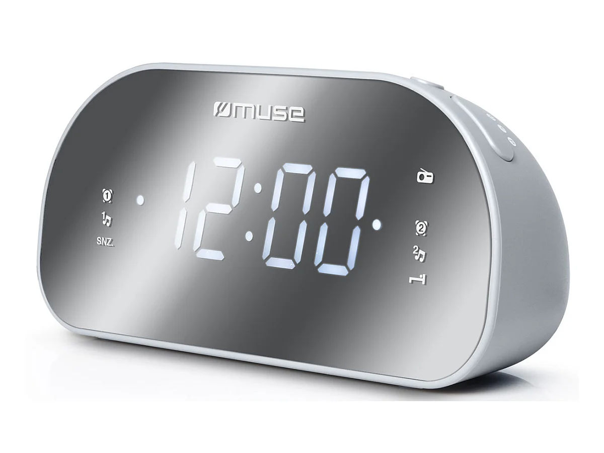 Muse Radio-réveil double alarme gris - m170cr