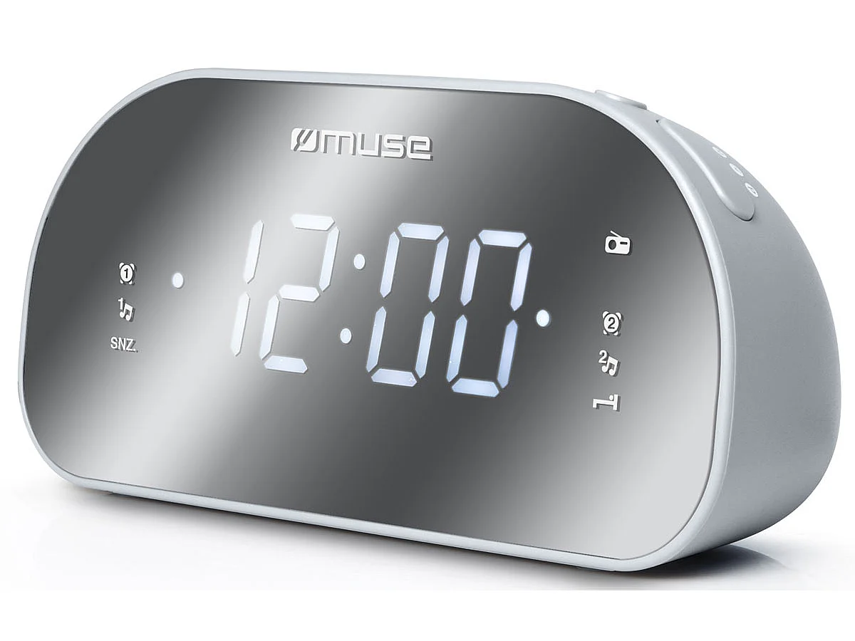Muse Radio-réveil double alarme gris - m170cr