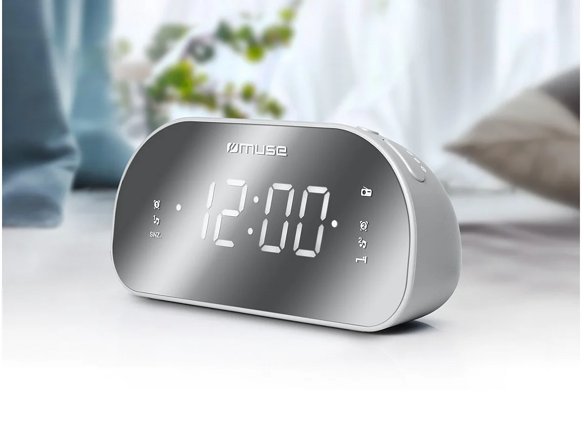 Muse Radio-réveil double alarme gris - m170cr