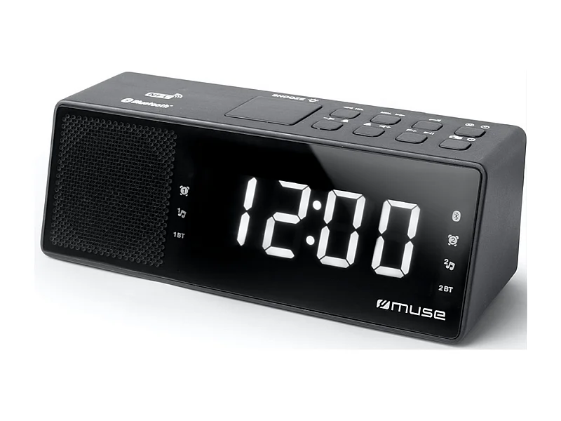 Muse Radio-réveil double alarme noir - m172bt