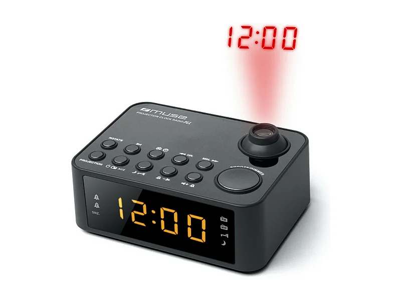 Muse Radio-réveil avec projecteur noir - m-178p