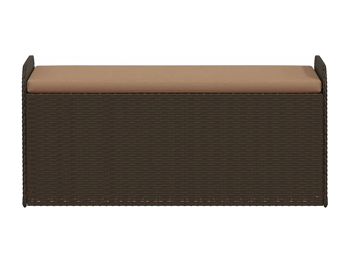 Banco de arrumação com almofadão 115x51x52 cm vime PE castanho