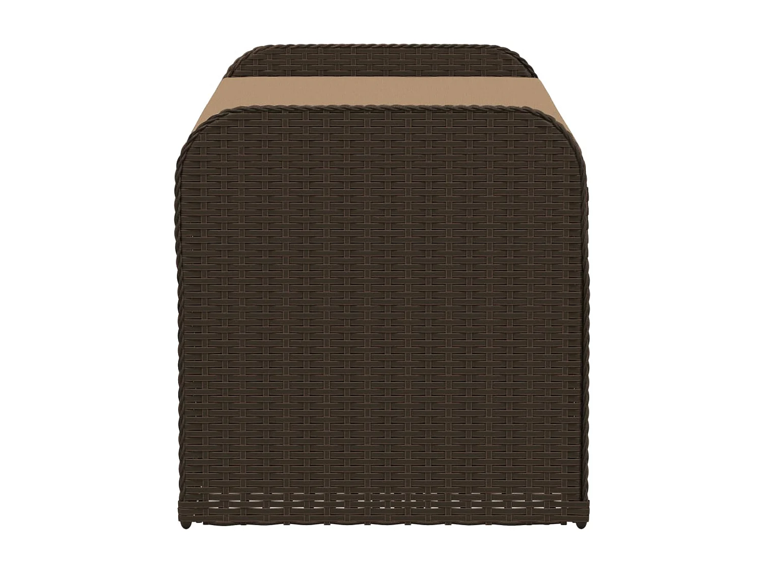 Banco de arrumação com almofadão 115x51x52 cm vime PE castanho