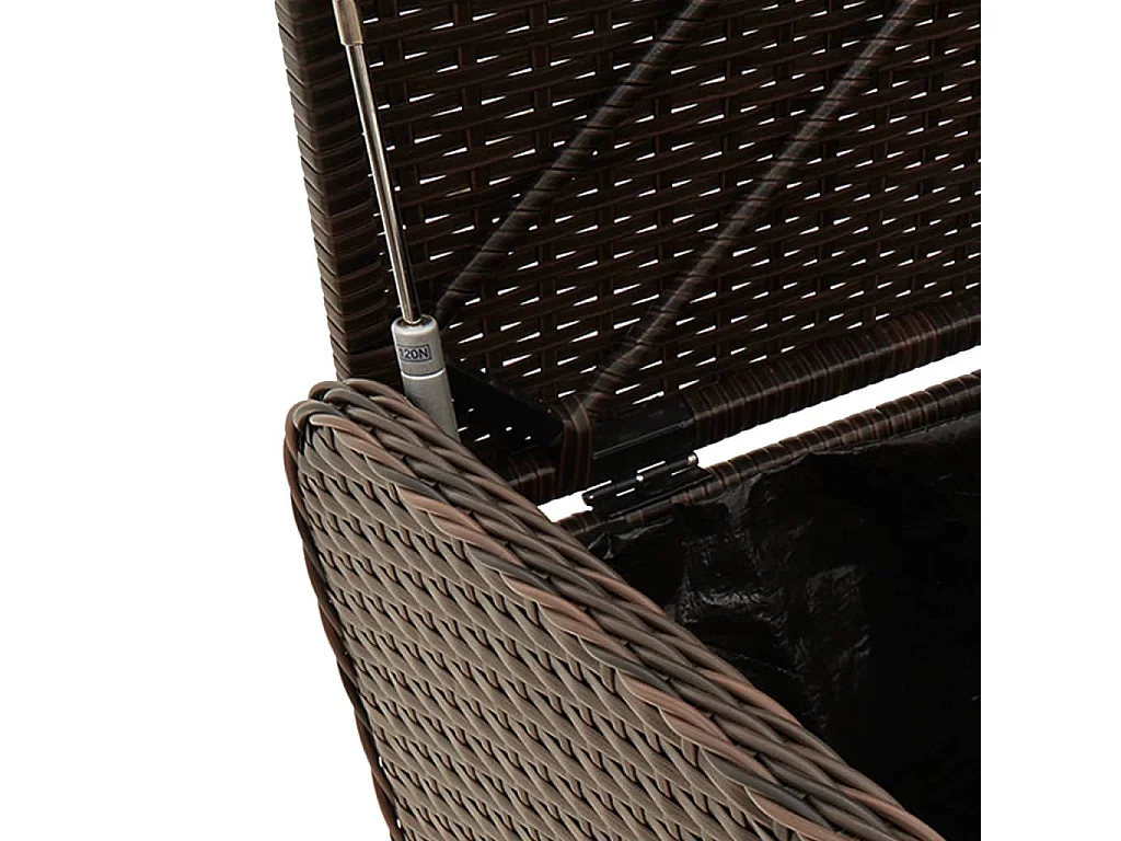 Banco de arrumação com almofadão 115x51x52 cm vime PE castanho