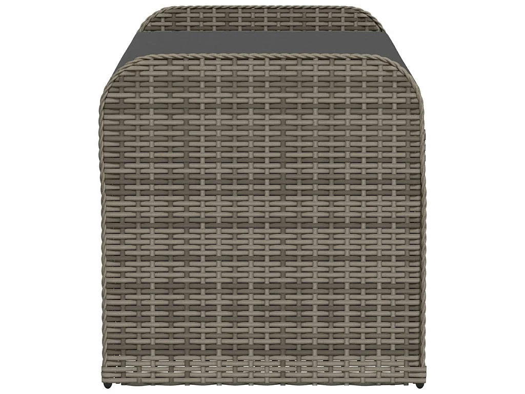 Sitzbank mit Stauraum & Kissen Grau 115x51x52 cm Poly Rattan