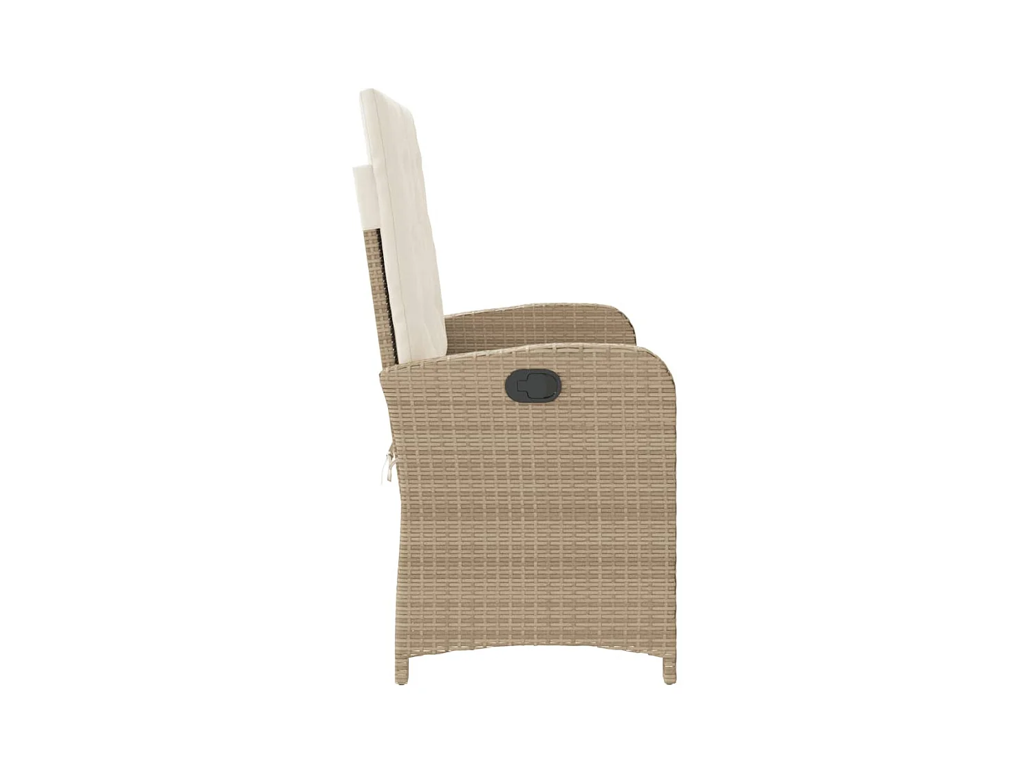 Gartenbank Verstellbar mit Kissen Beige Poly Rattan
