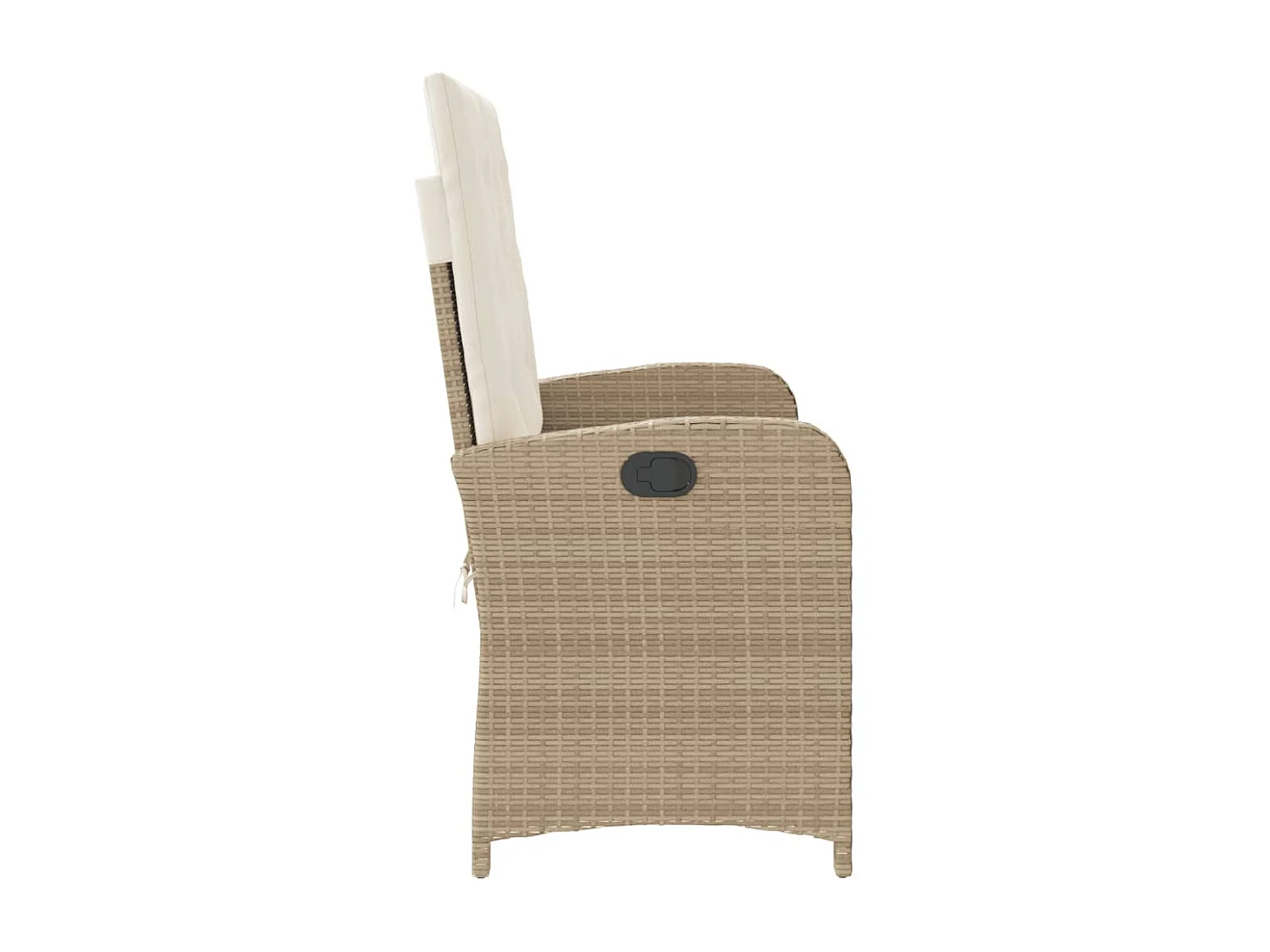 Gartenbank Verstellbar mit Kissen Beige Poly Rattan