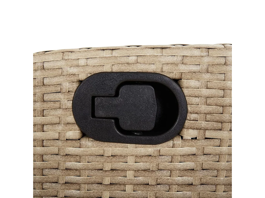 Gartenbank Verstellbar mit Kissen Beige Poly Rattan