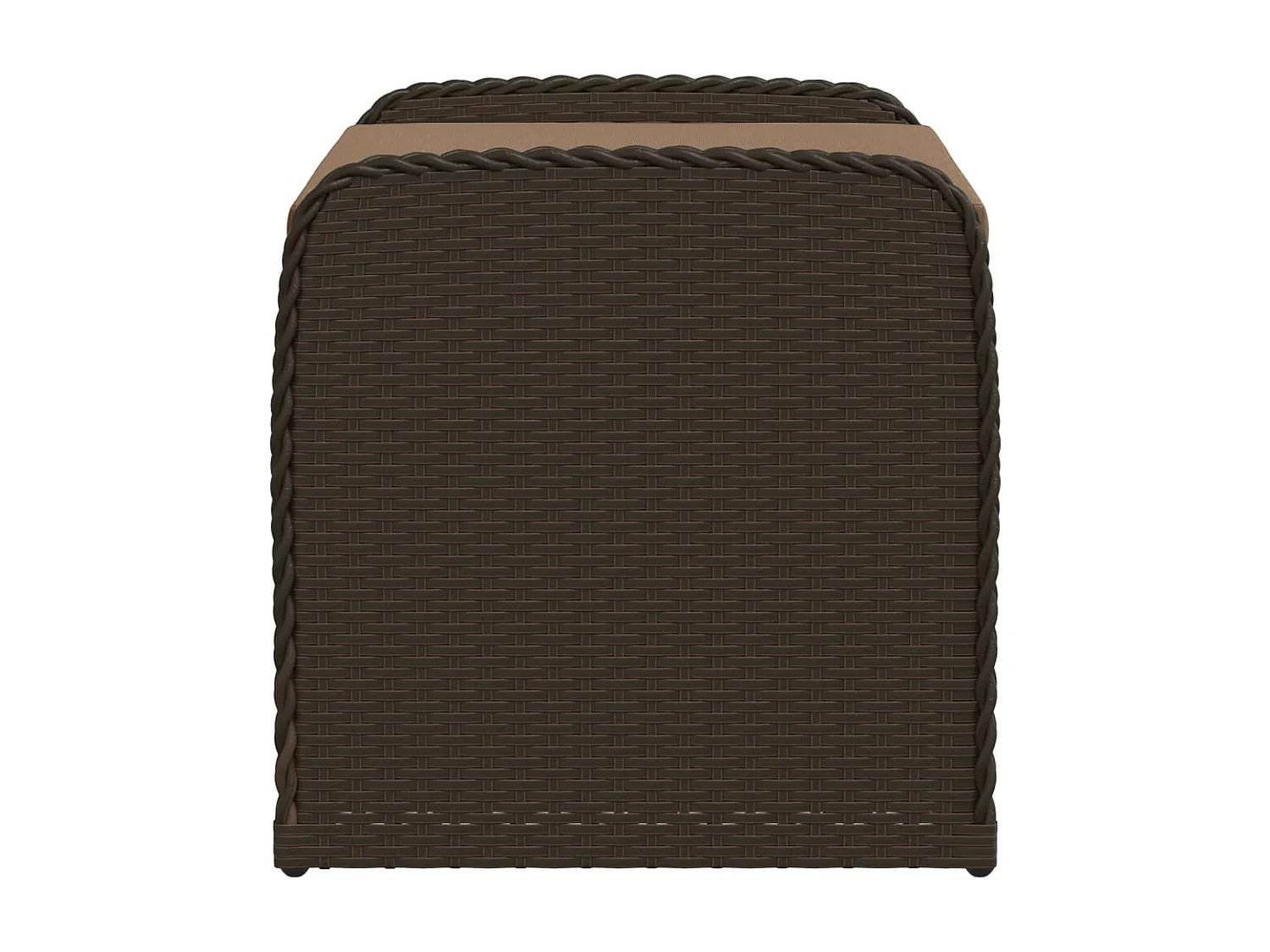 Opbergbankje met kussen 80x51x52 cm poly rattan bruin