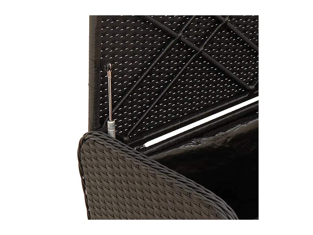 Cassapanca con Cuscino Nera 80x51x52 cm in Polyrattan