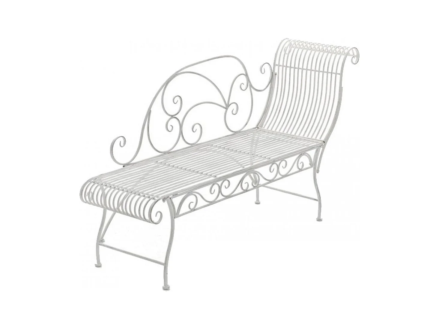 Chaise longue de jardin - Métal & Acier inoxydable - Blanc - Karma