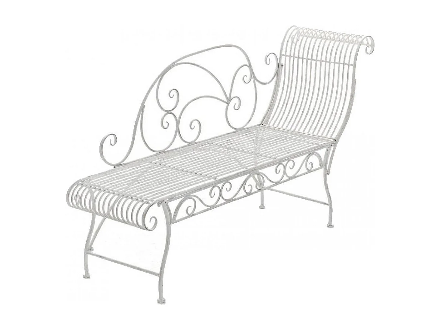 Chaise longue de jardin - Métal & Acier inoxydable - Blanc - Karma