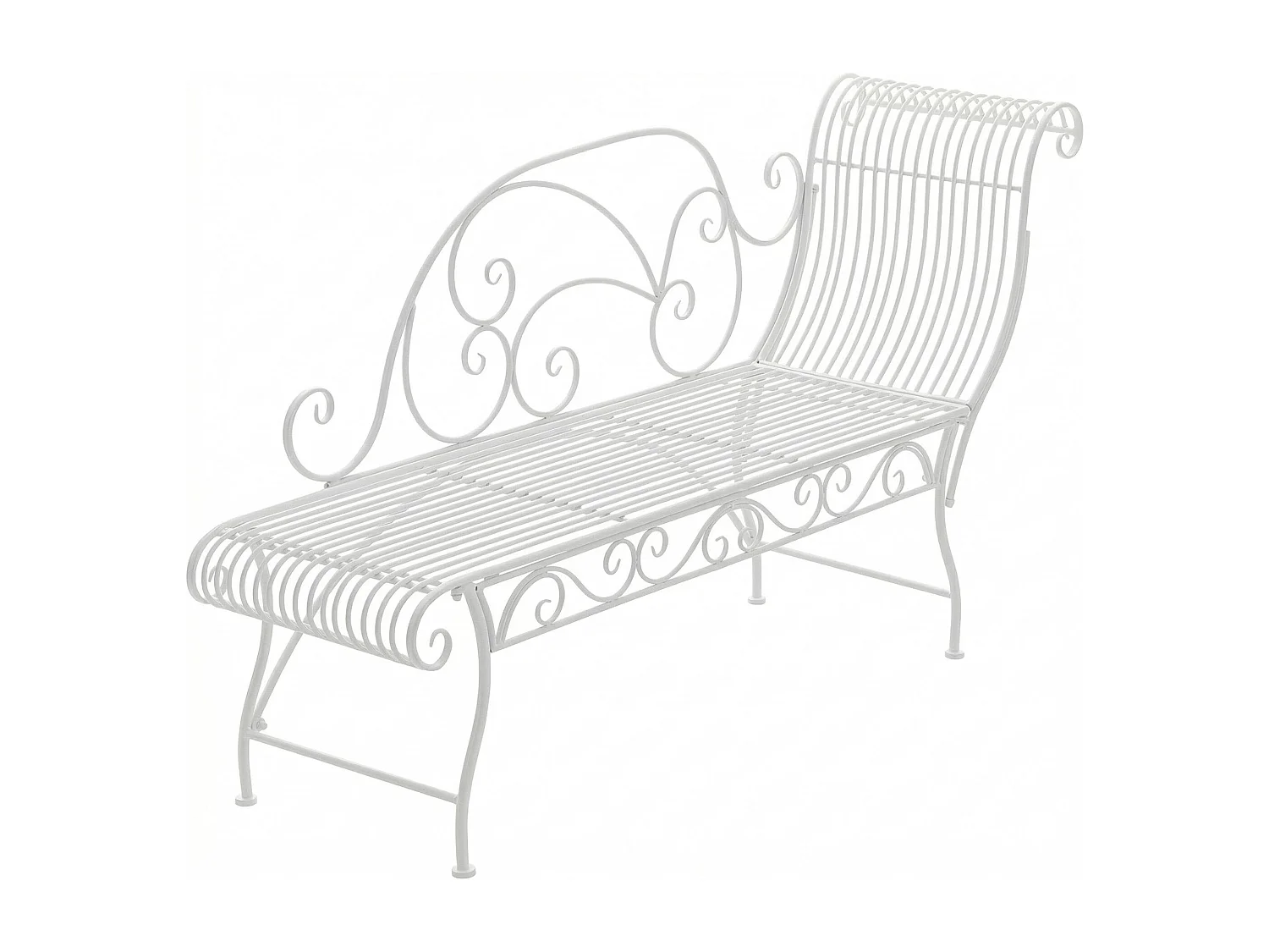 Chaise longue de jardin - Métal & Acier inoxydable - Blanc - Karma