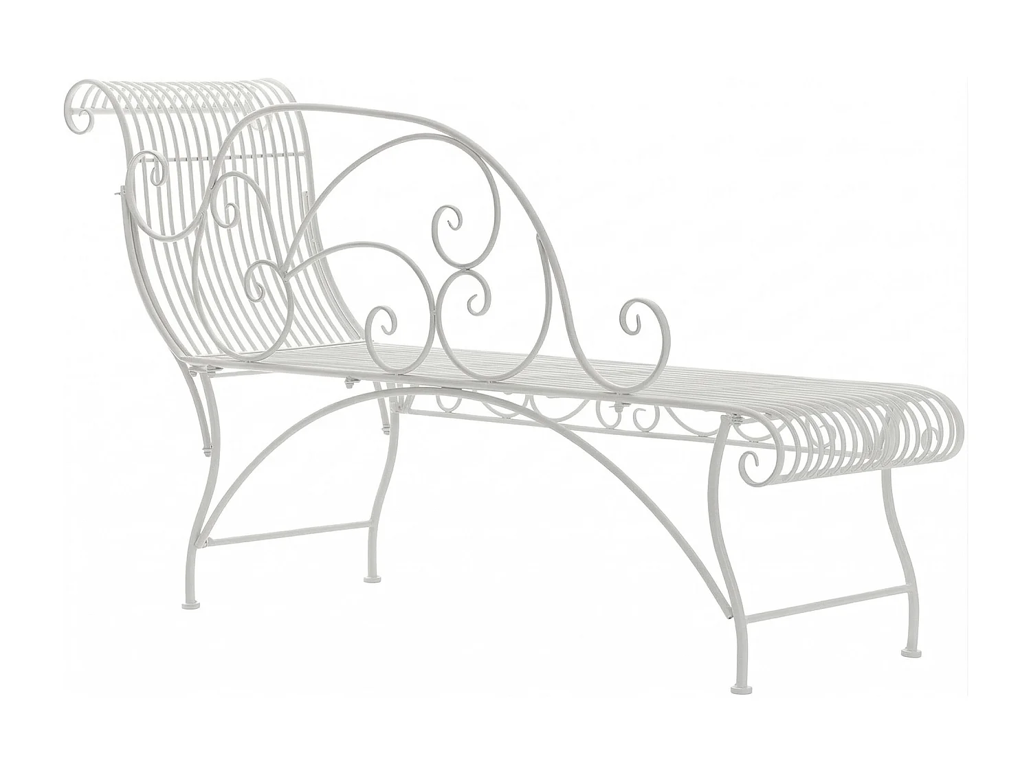 Chaise longue de jardin - Métal & Acier inoxydable - Blanc - Karma