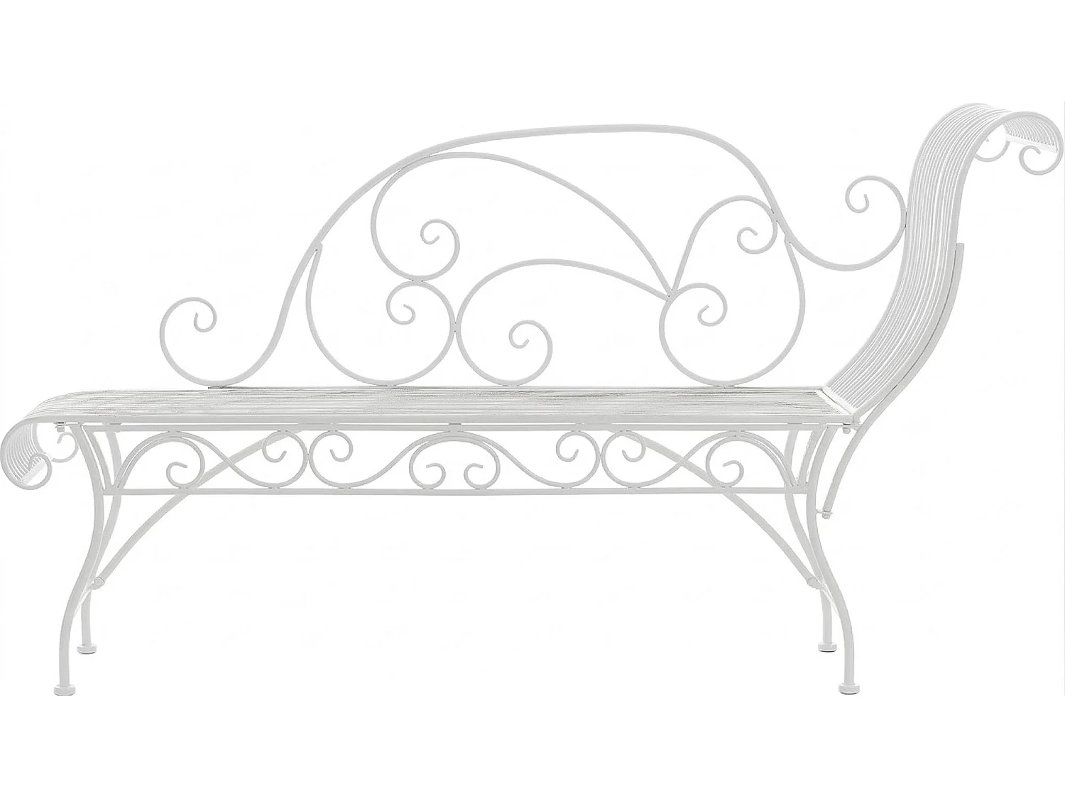 Chaise longue de jardin - Métal & Acier inoxydable - Blanc - Karma