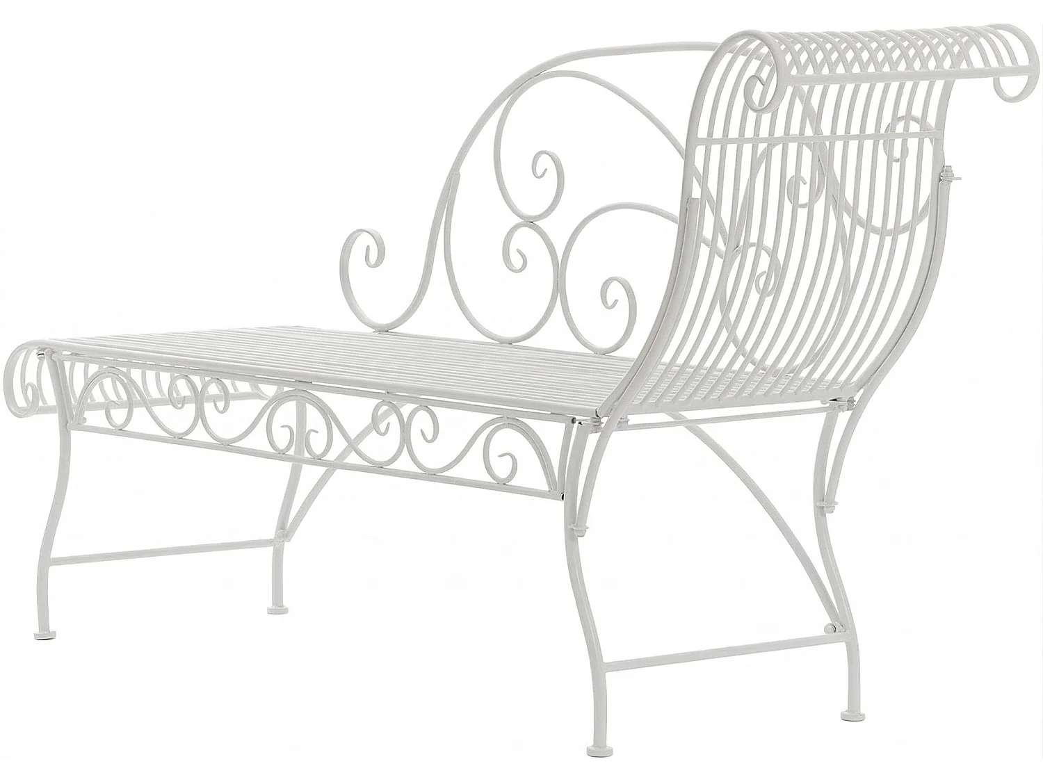 Chaise longue de jardin - Métal & Acier inoxydable - Blanc - Karma