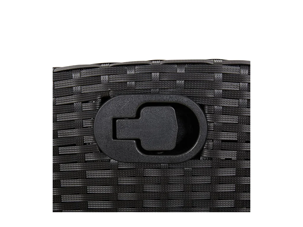 Gartenbank Verstellbar mit Kissen Schwarz Poly Rattan