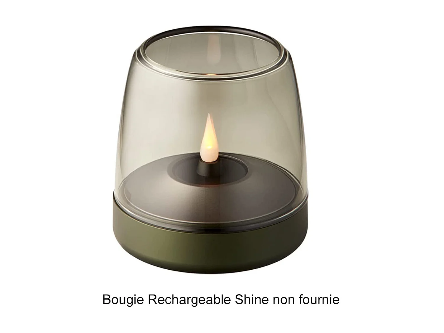 Kooduu Bougeoir de luxe en verre et aluminium vert - glow 10 green