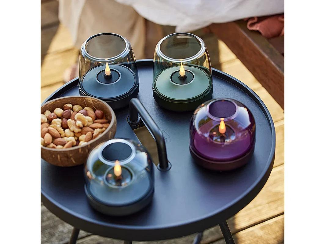 Kooduu Bougeoir de luxe en verre et aluminium vert - glow 10 green