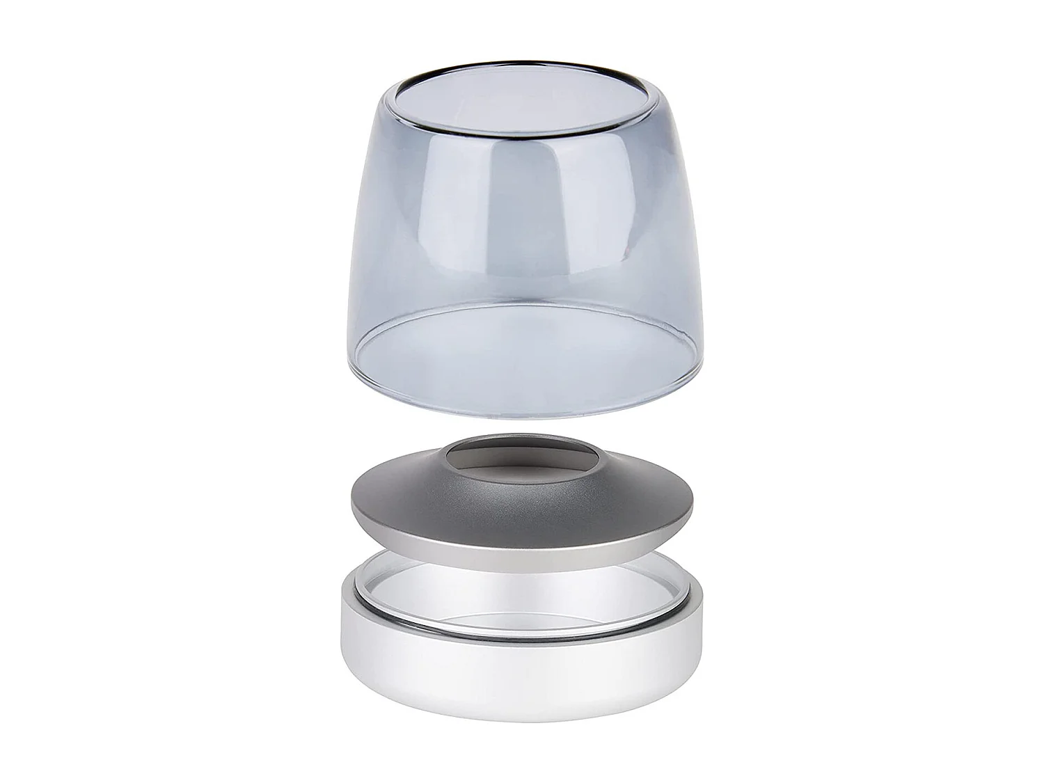 Kooduu Bougeoir de luxe en verre et aluminium frosted silver - glow 10 frosted silver