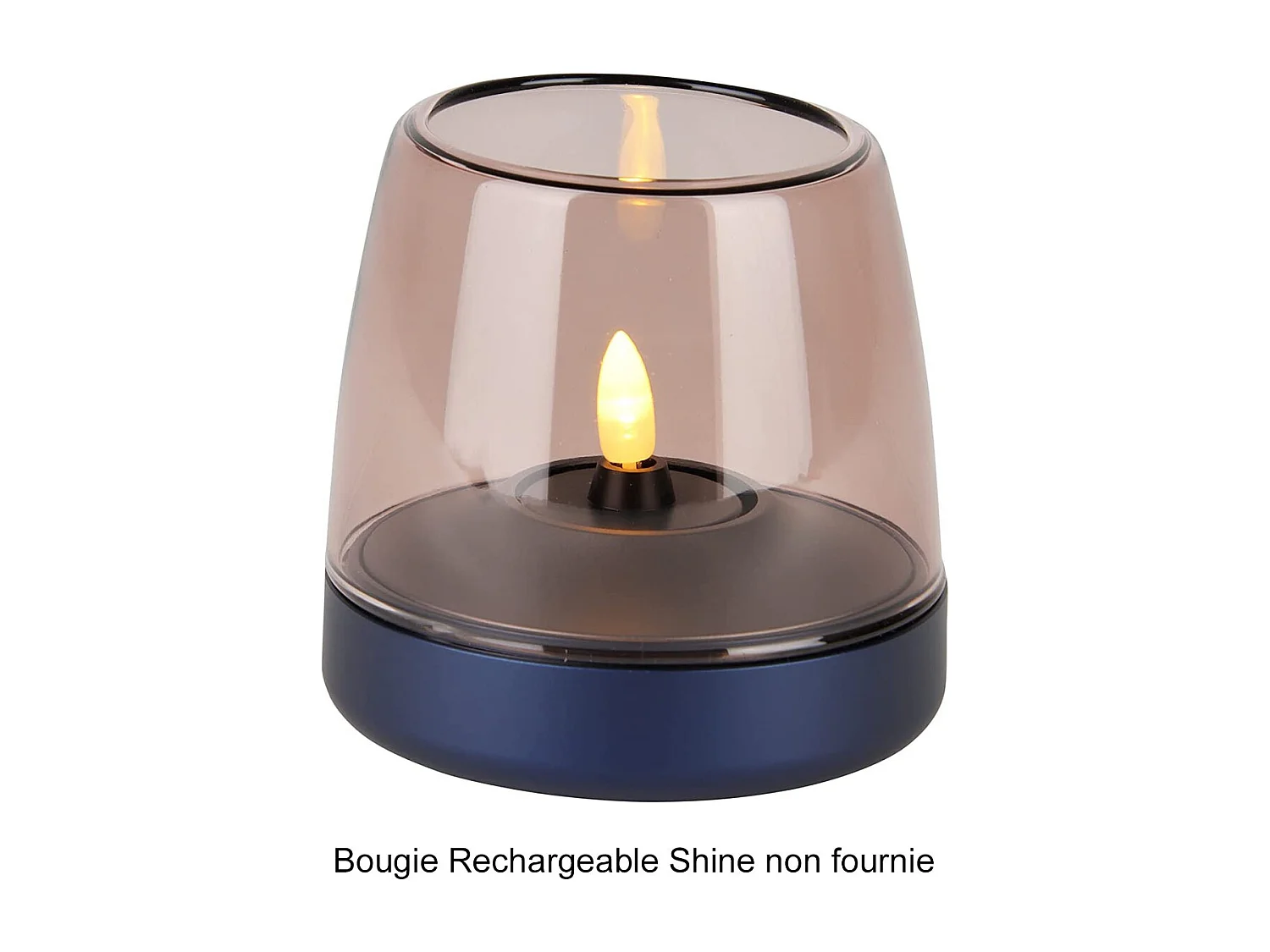 Kooduu Bougeoir de luxe en verre et aluminium gris cobalt blue - glow 10 cobalt blue