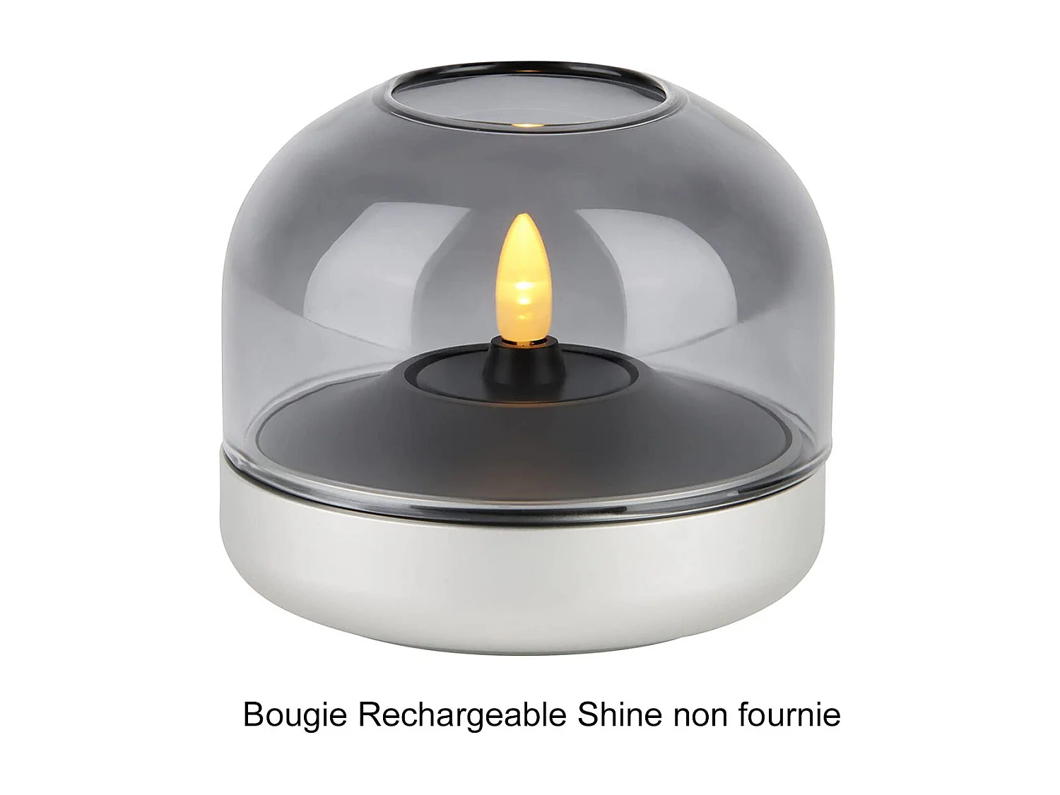 Kooduu Bougeoir de luxe en verre et aluminium frosted silver - glow 08 frosted silver