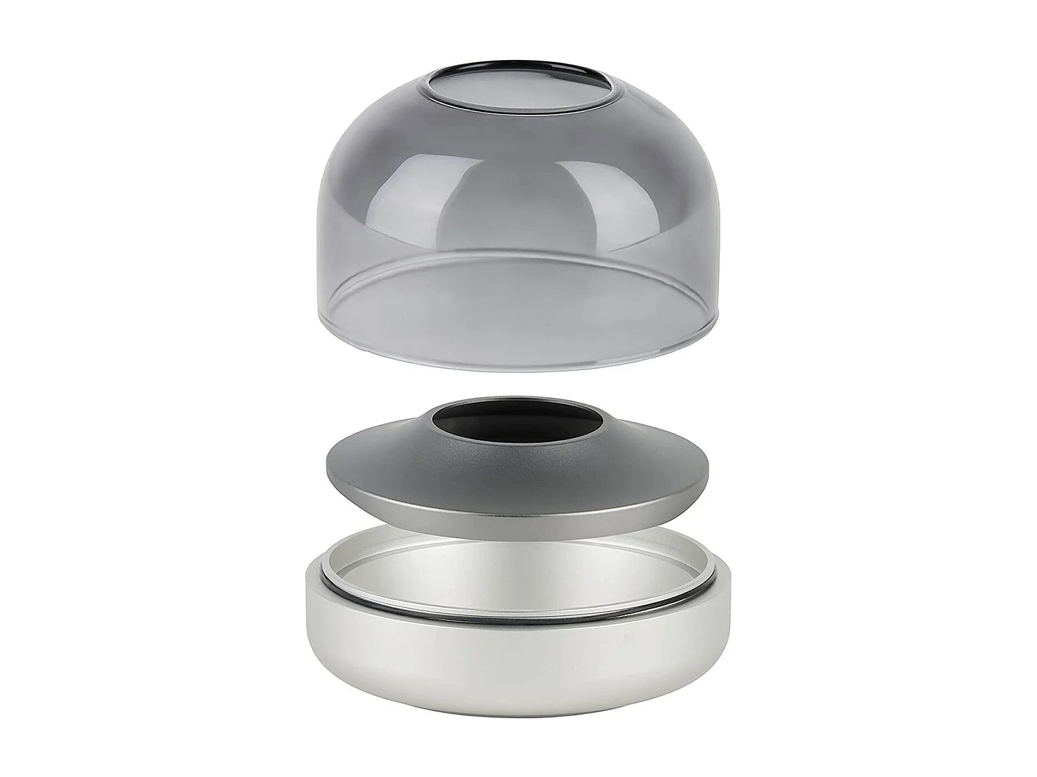 Kooduu Bougeoir de luxe en verre et aluminium frosted silver - glow 08 frosted silver