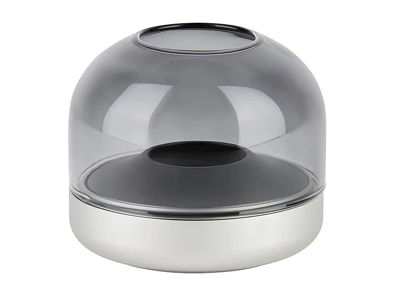 Kooduu Bougeoir de luxe en verre et aluminium frosted silver - glow 08 frosted silver