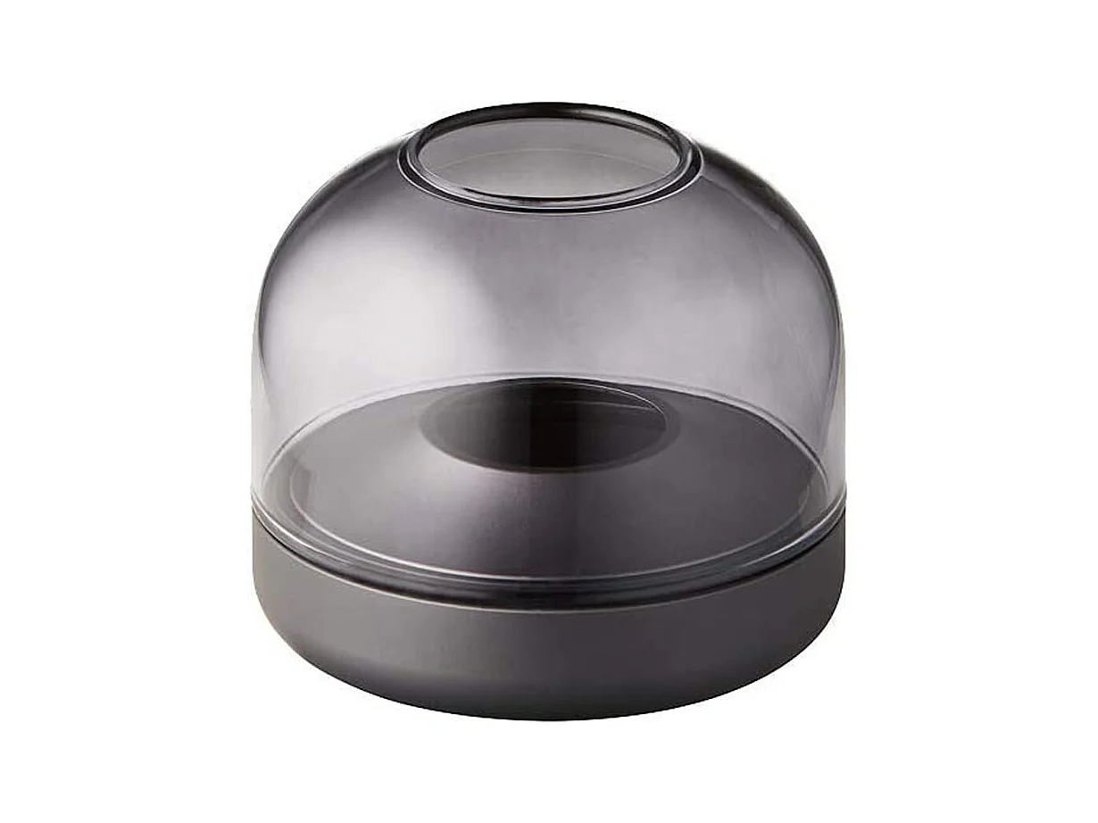 Kooduu Bougeoir de luxe en verre et aluminium gris foncé - glow 08 smoked grey