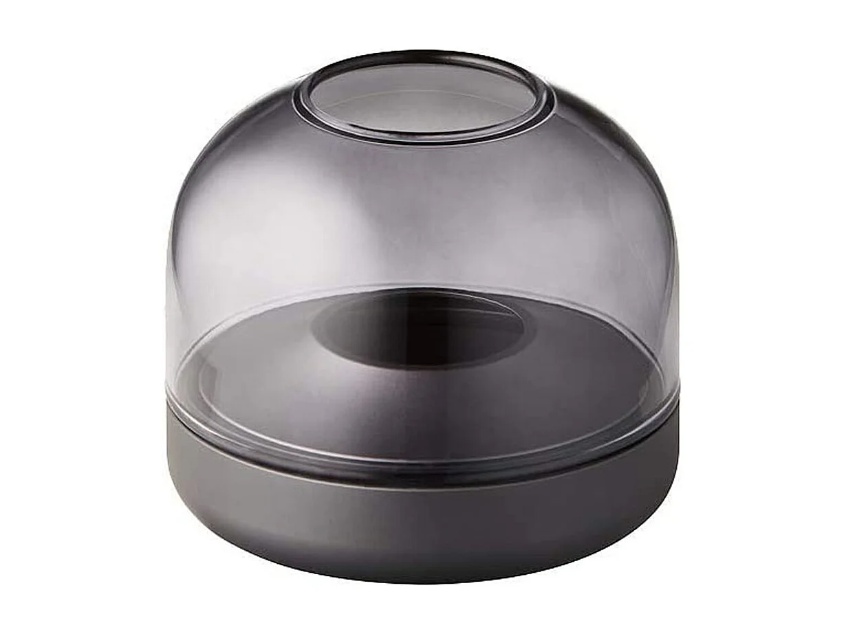Kooduu Bougeoir de luxe en verre et aluminium gris foncé - glow 08 smoked grey