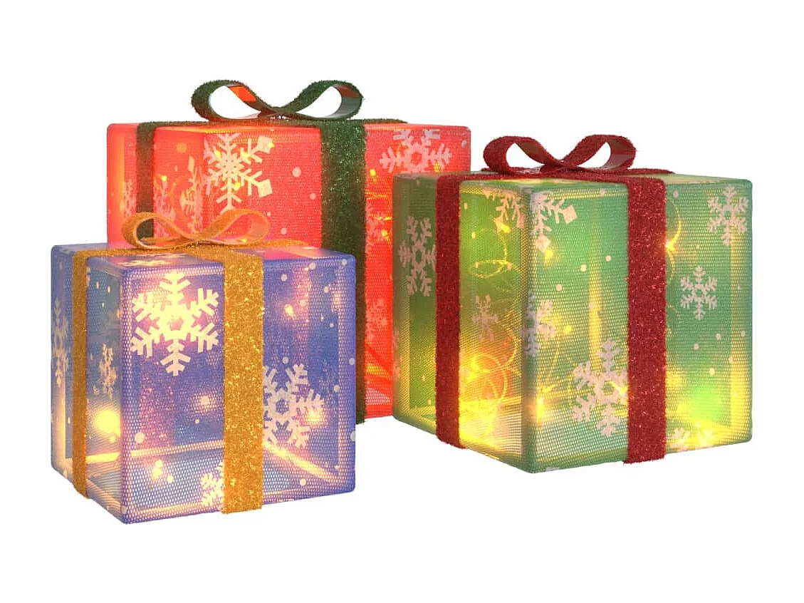 Boîtes de Noël lumineuses 3 pcs 64 LED blanc chaud