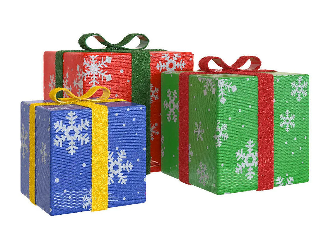 Boîtes de Noël lumineuses 3 pcs 64 LED blanc chaud