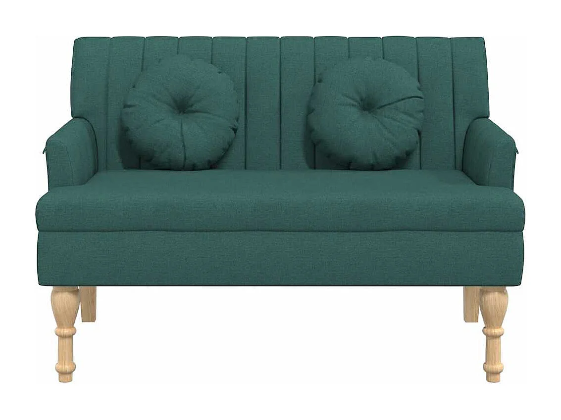 Banc avec coussins vert foncé 113x64,5x75,5 cm tissu
